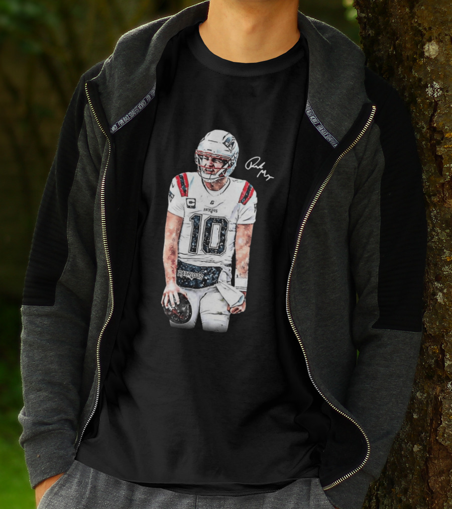 Drake Maye New England Patriots Jersey Ice Cold Iceman Autograph T-Shirt