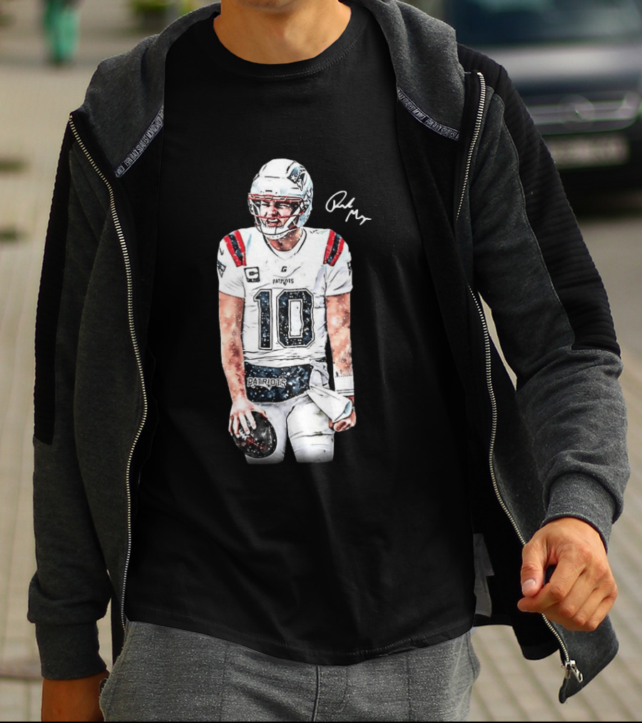 Drake Maye New England Patriots Jersey Ice Cold Iceman Autograph T-Shirt