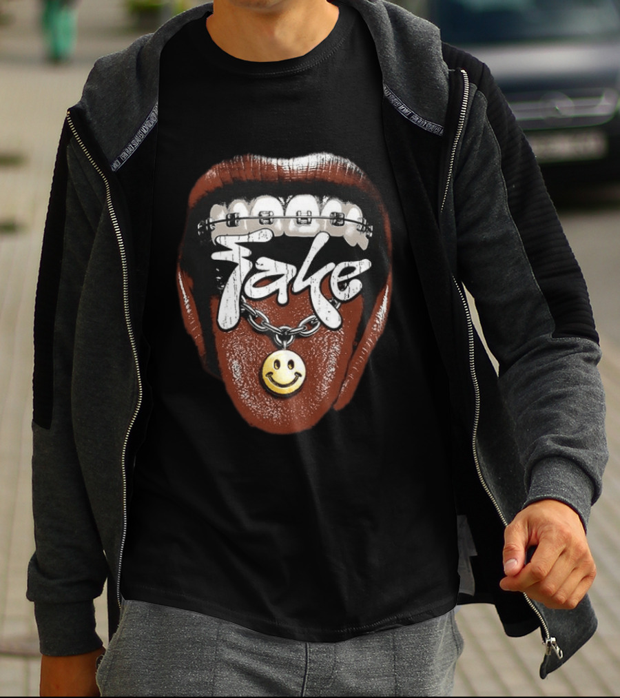 Fake Smile Braces Mouth Gothic Dark Grunge Aesthetic T-Shirt