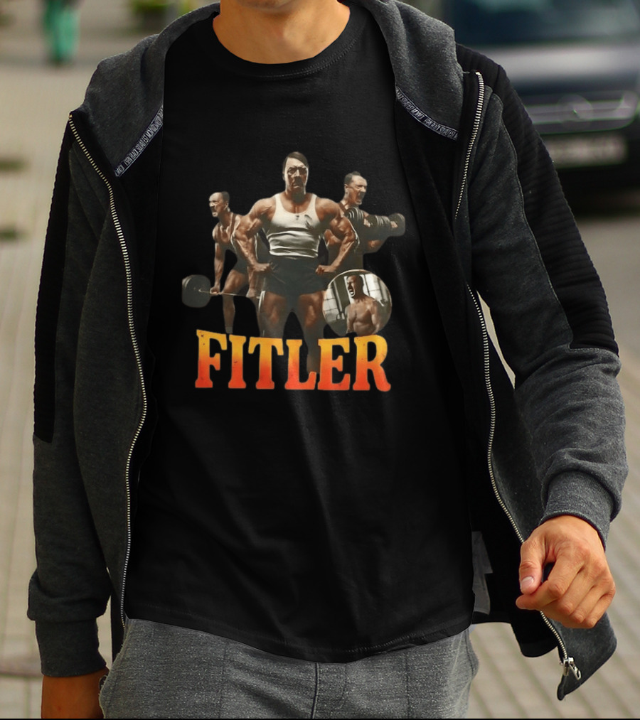 Fitler Hitler Bodybuilding Caricature T-Shirt
