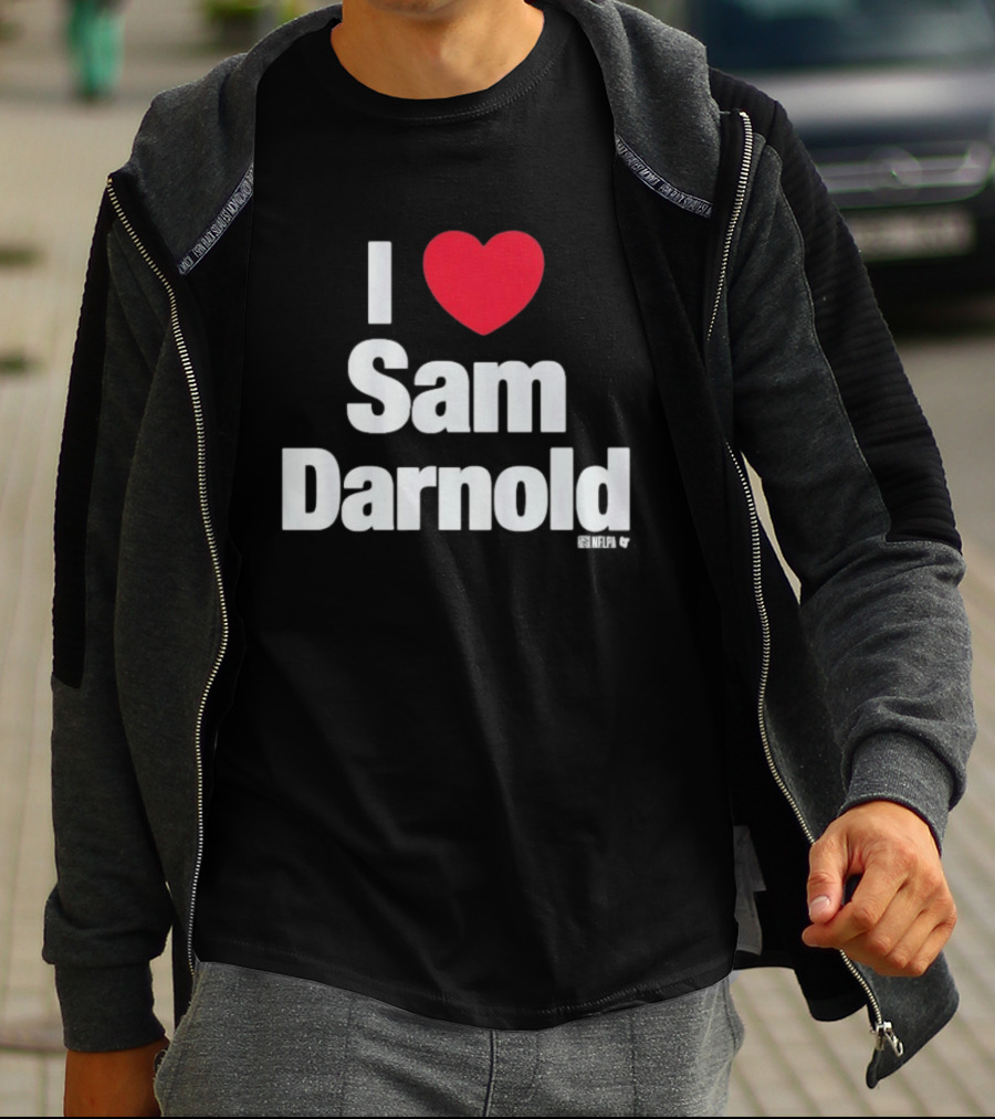 I Love Sam Darnold Heart Design Fan T-Shirt