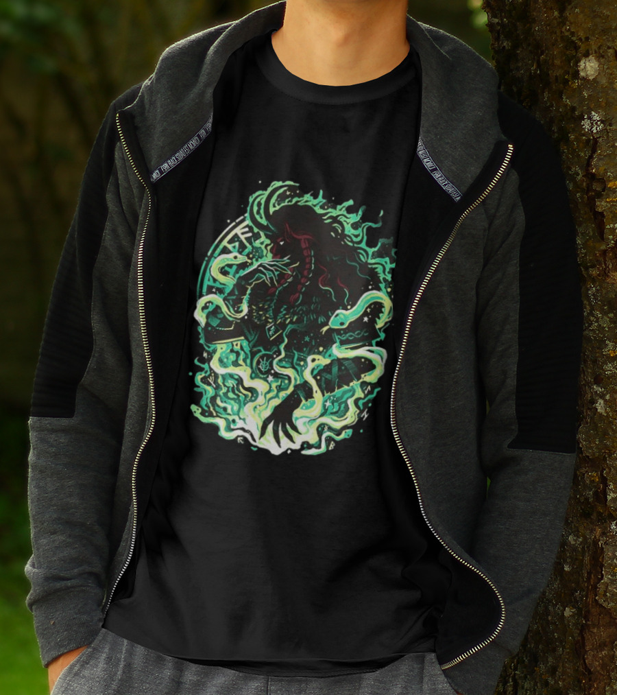 Loki Norse God Of Mischief Mythology With Serpents And Runes T-Shirt