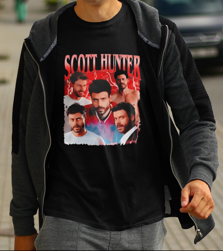 Scott Hunter Lightning Background Multiple Poses T-Shirt