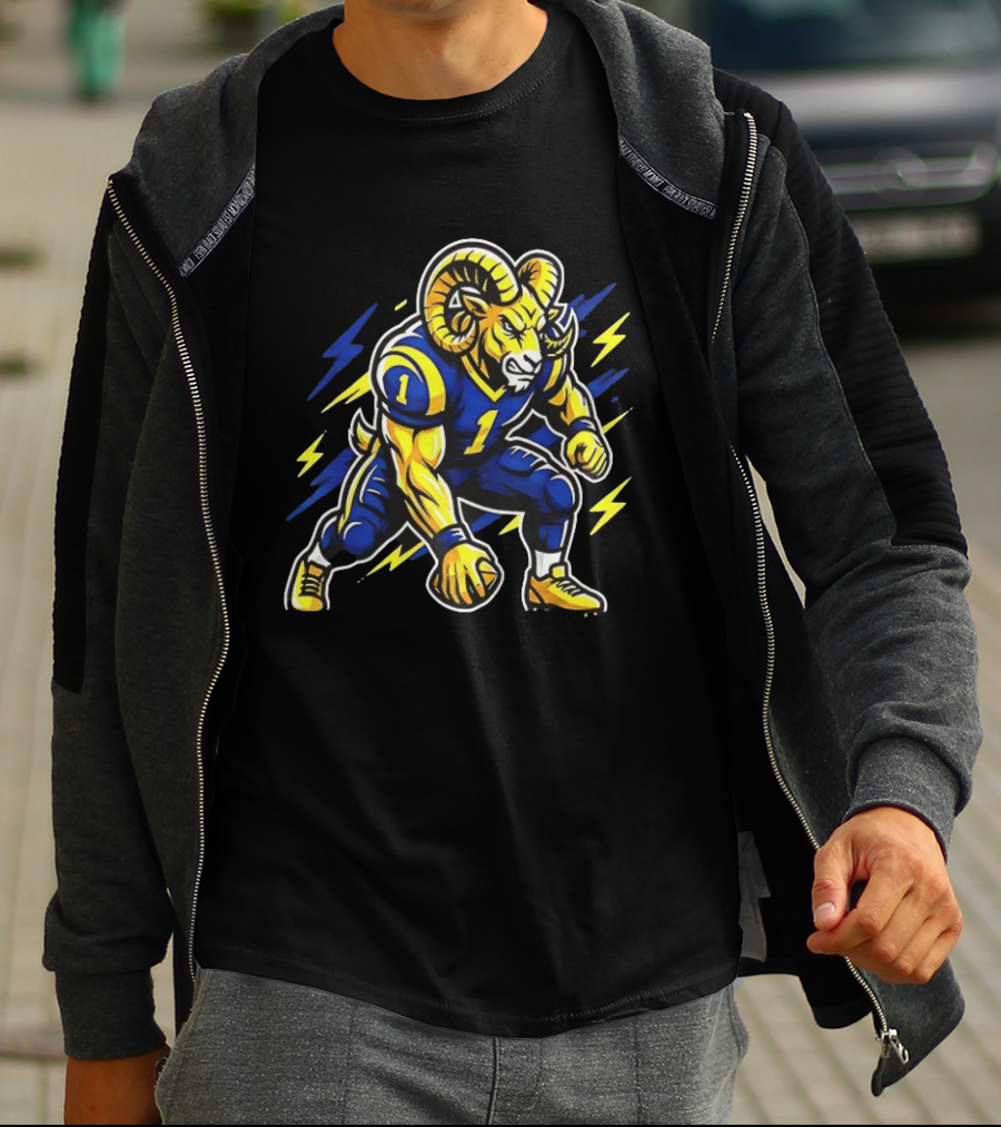 Los Angeles Rams Game Day Vibes Football Cartoon T-Shirt