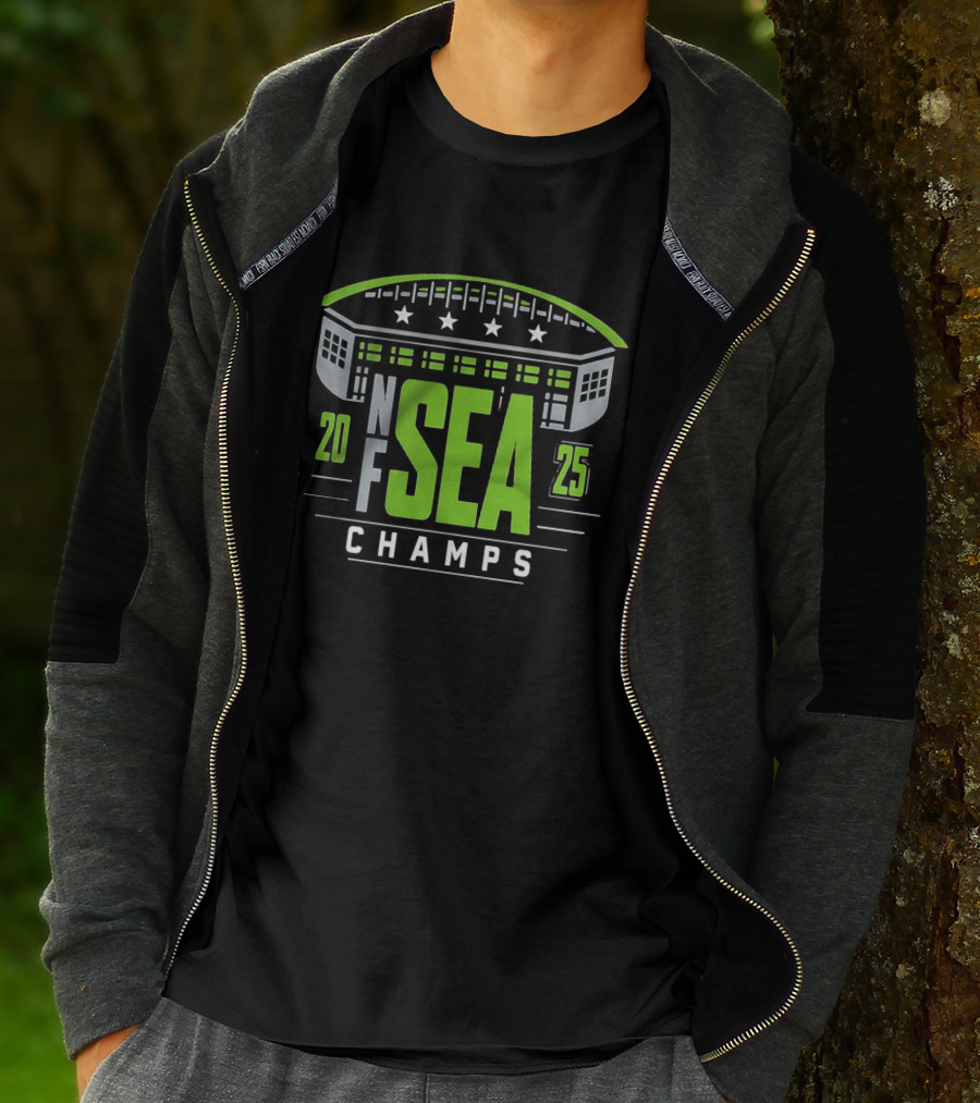 Seattle Seahawks 2025 NF SEA Champs Stadium Victory Stars T-Shirt