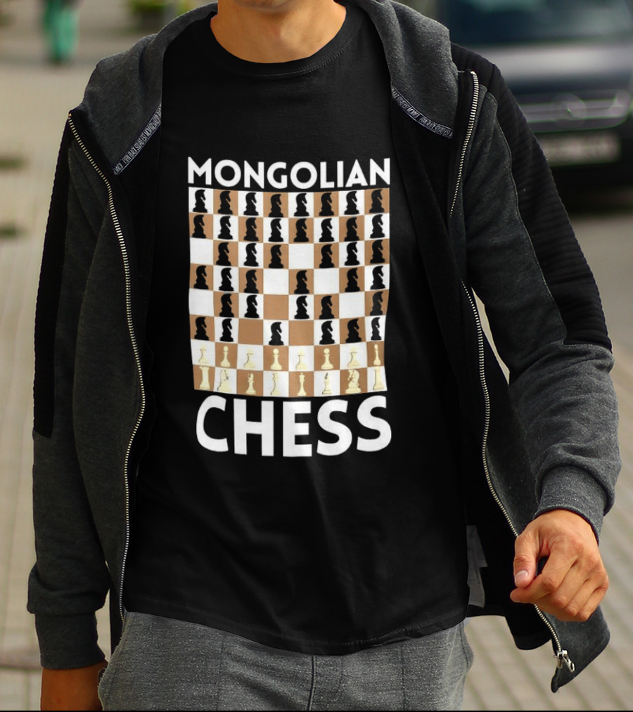 Mongolian Chess Knights No Mercy Mongol Empire Strategy T-Shirt