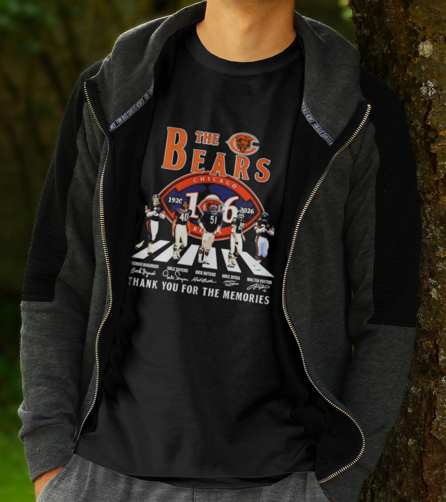 Chicago Bears 106th Anniversary 1920 2026 Nagurski Sayers Butkus Ditka Payton Thank You For The Memories T-Shirt
