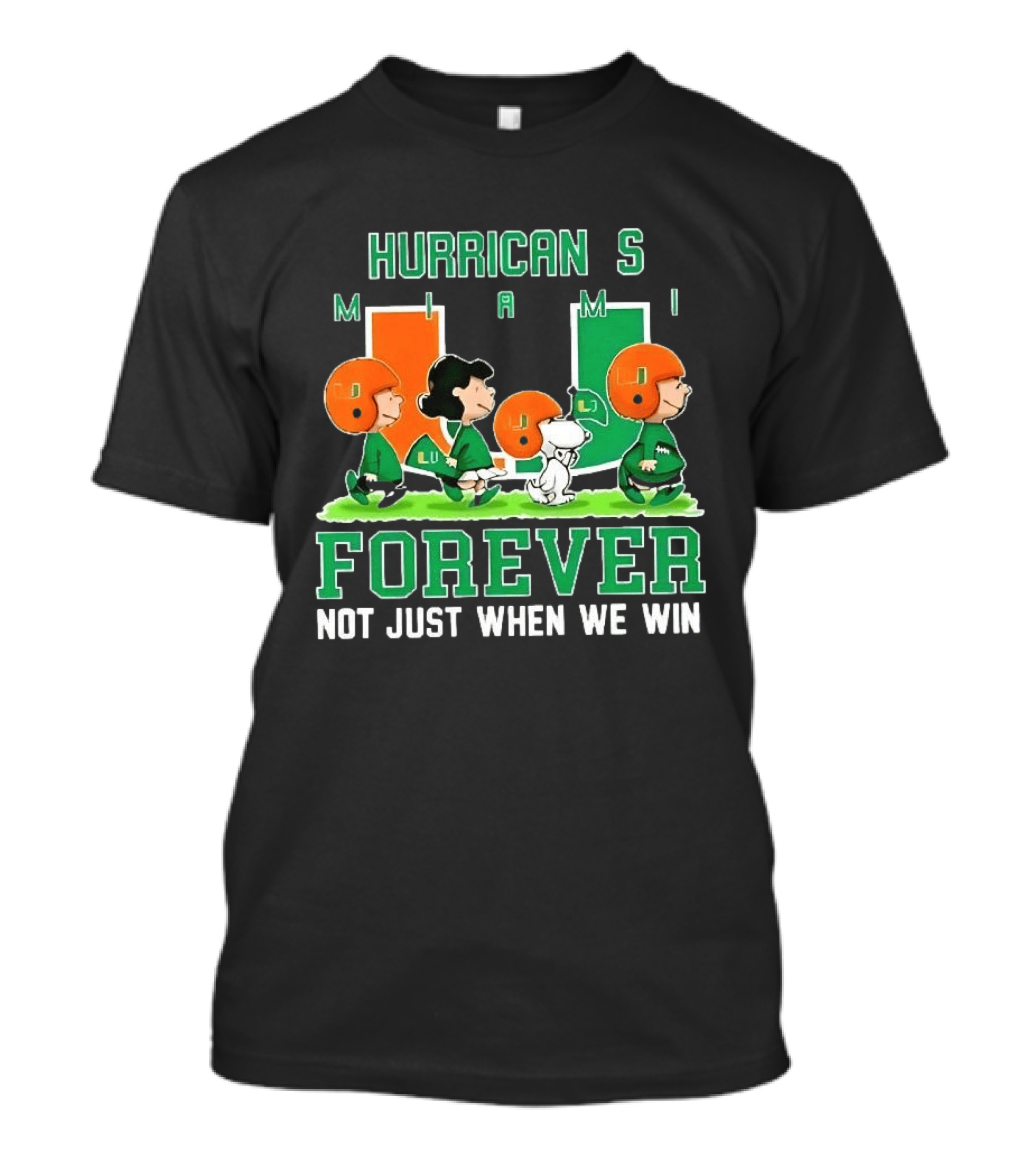 Peanuts Miami Hurricanes NCAA Football Forever Loyalty Charlie Brown Snoopy Lucy T-Shirt
