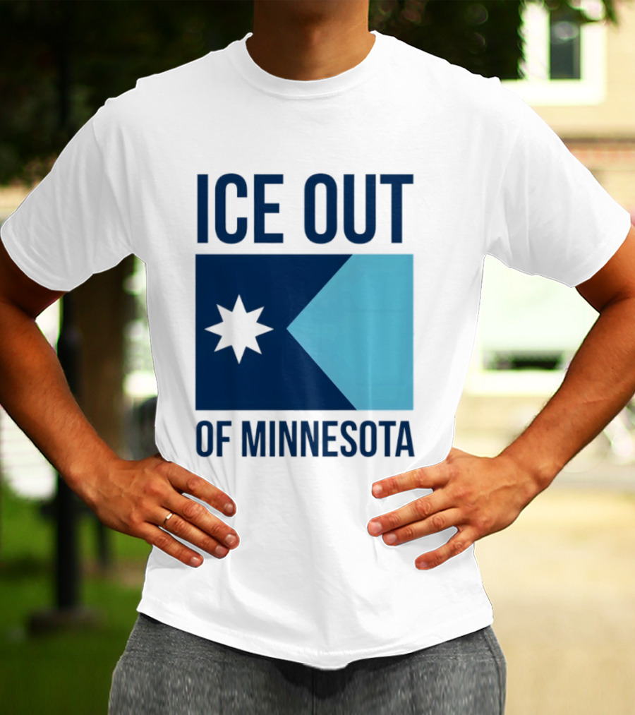ICE Out Of Minnesota Star Flag T-Shirt