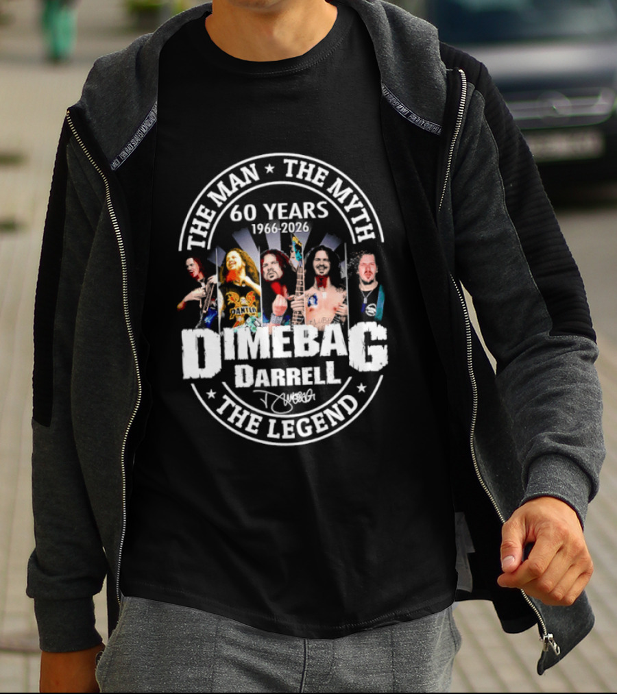 Dimebag Darrell The Man The Myth 60 Years 1966 2026 The Legend T-Shirt