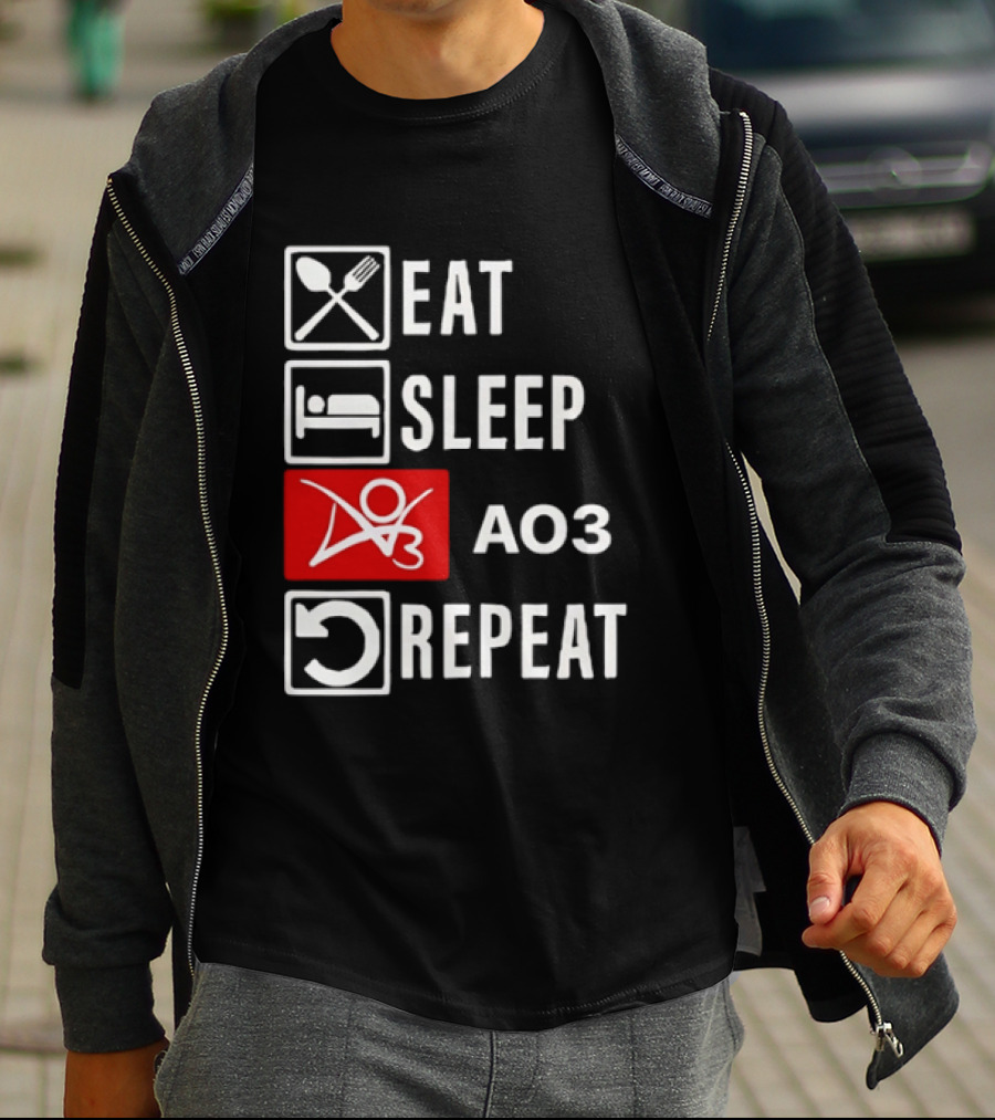 Eat Sleep AO3 Repeat Fanfiction Enthusiast Lifestyle T-Shirt