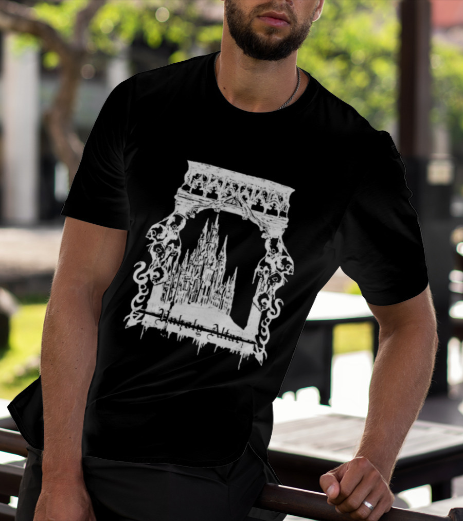 Unholy Altar Castle Gothic Architecture Mysterious Shadows T-Shirt