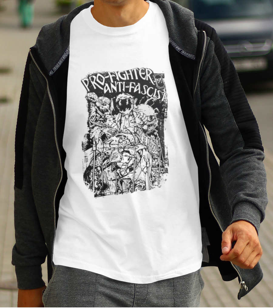 Pro Fighter Anti Fascist Here Be Dragon T-Shirt