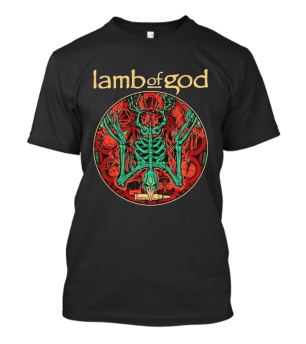 Lamb Of God Warbird Skeleton Art Red Circle T-Shirt