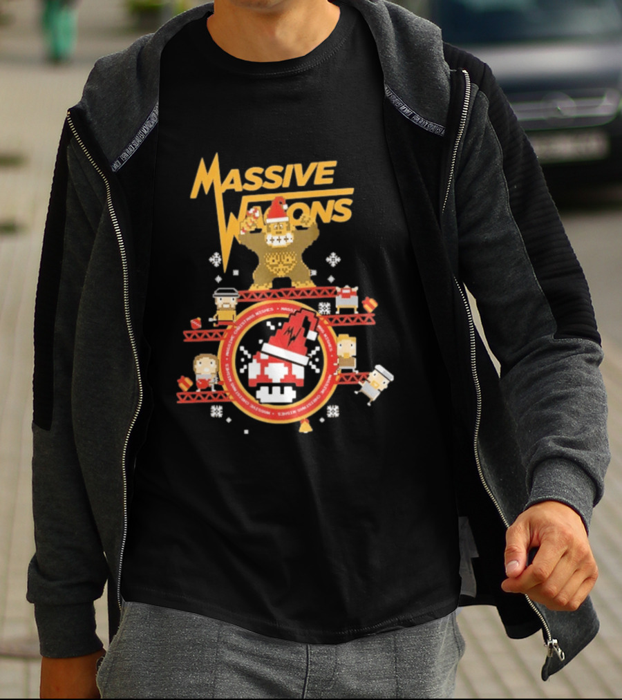 Massive Wagons 8bit Xmas Christmas Festive Donkey Kong T-Shirt