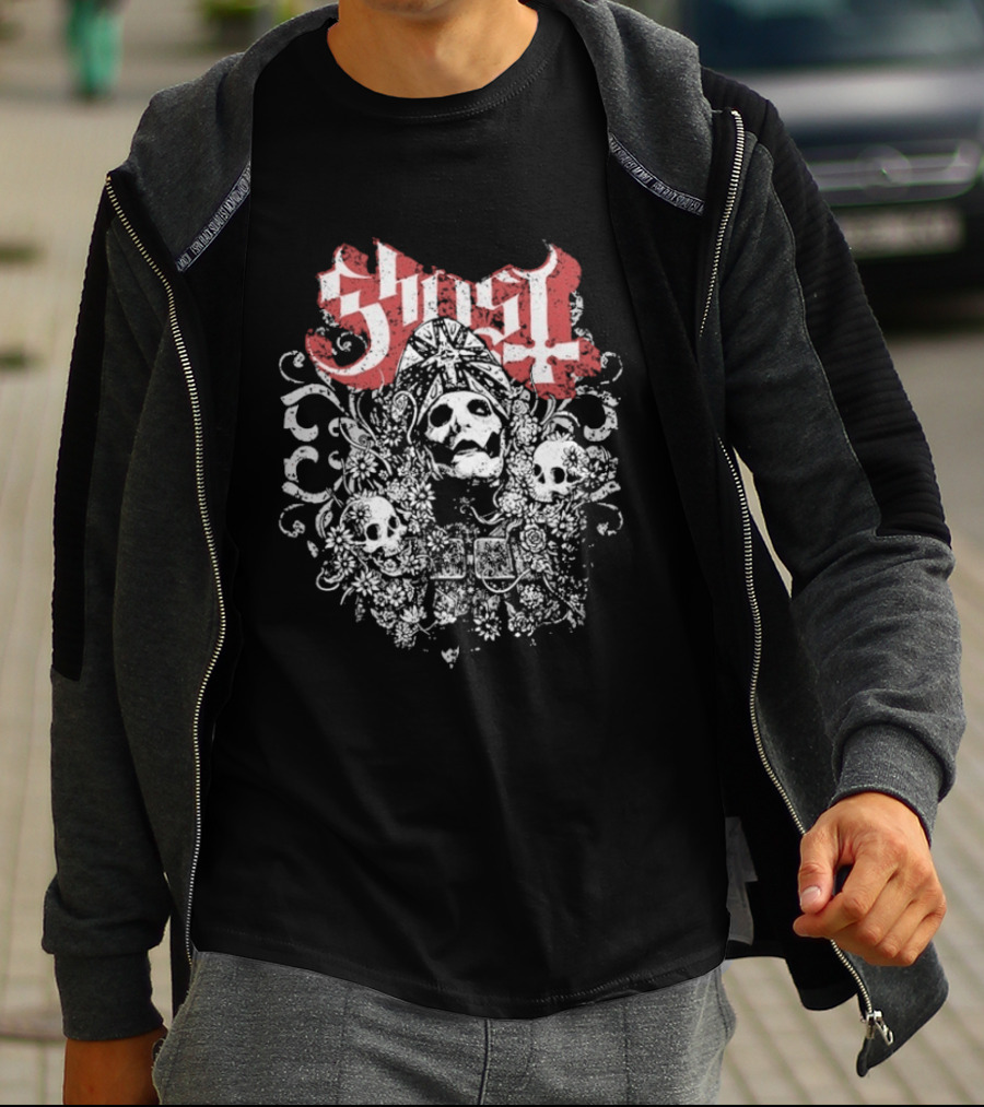 Ghost Papa Emeritus Skull Faces T-Shirt