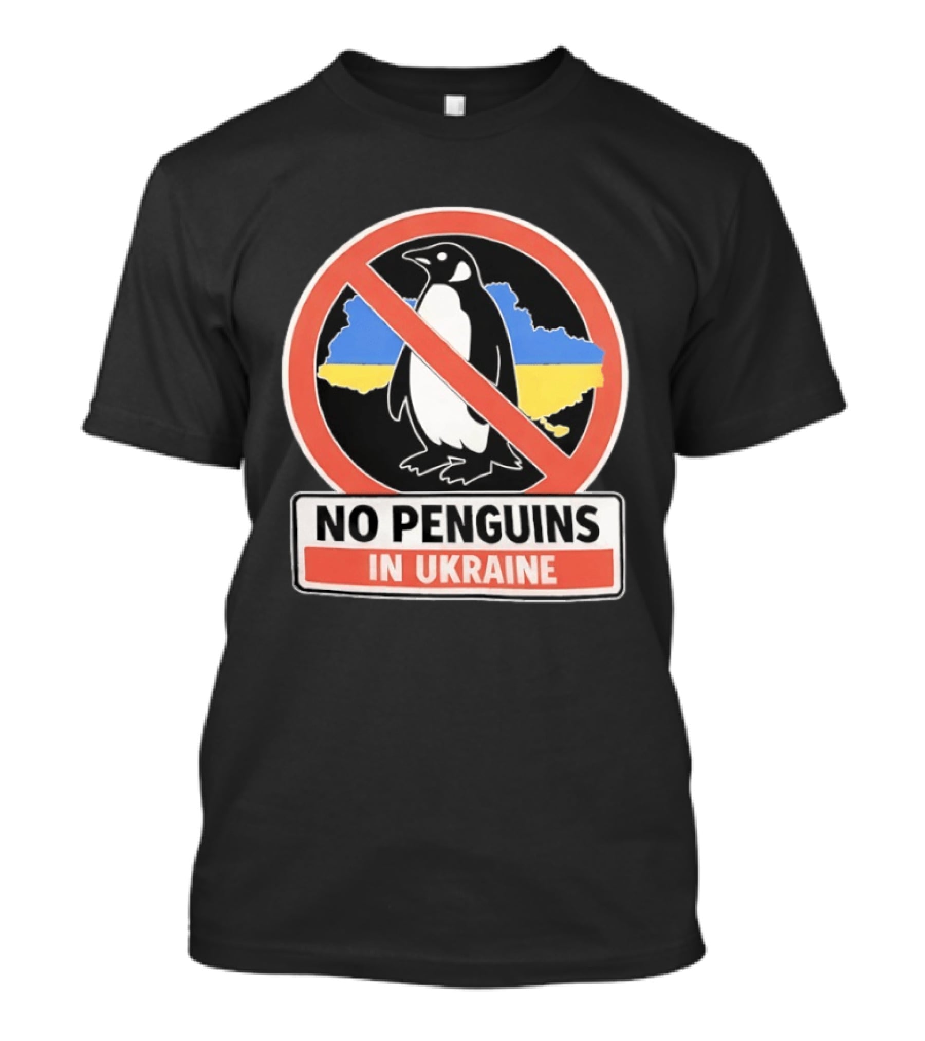No Penguins In Ukraine Map Outline And Sign T-Shirt
