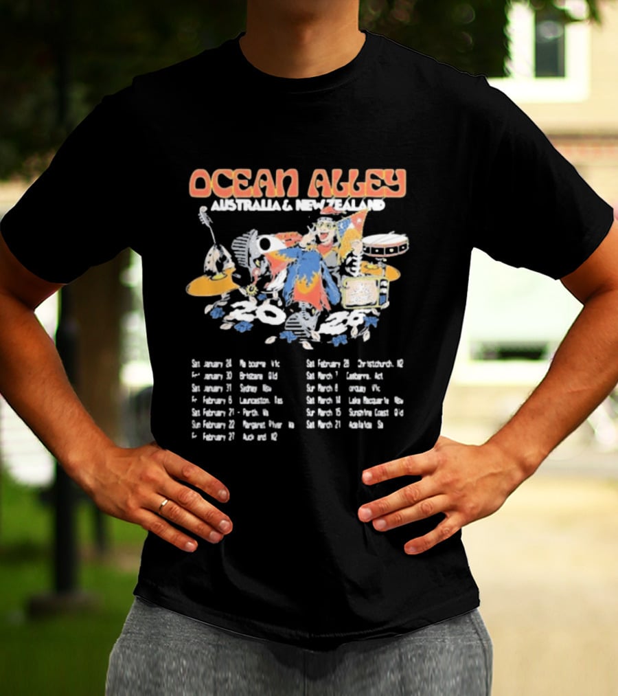 Ocean Alley Australia & New Zealand 2026 Tour Dates Music Band T-Shirt