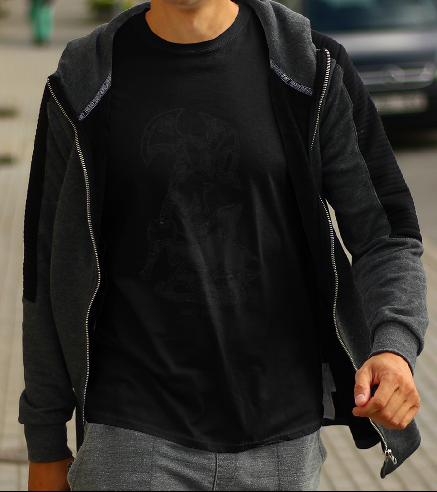 Half Evil Kevin Mejia Axe Wielding Figure T-Shirt