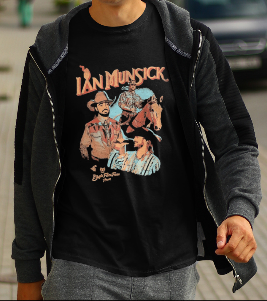 Ian Munsick Eagle Flies Free Tour 2026 Cowboy Photo Collage T-Shirt