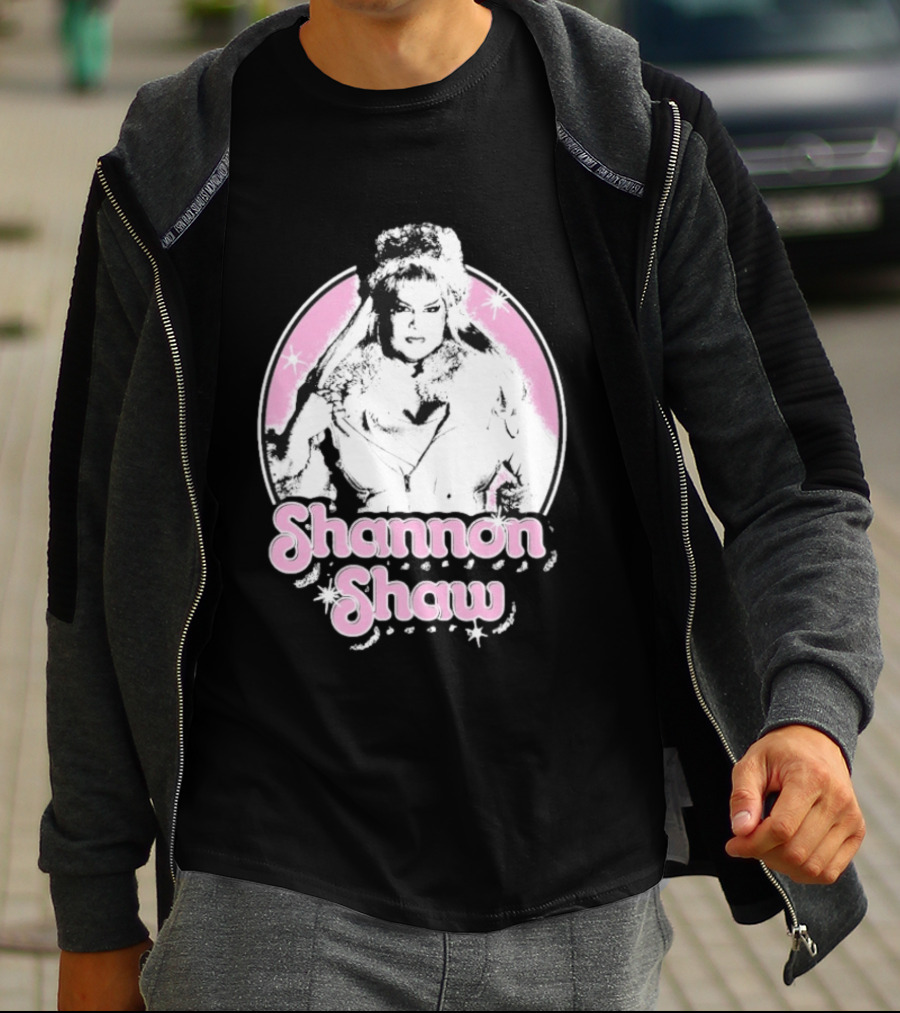 Shannon Shaw Fur Coat Glamour Pink Starry T-Shirt