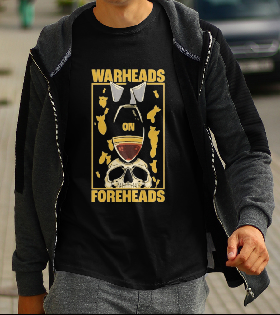 Warheads On Foreheads Skull With Bombs And Paratrooper Wings T-Shirt