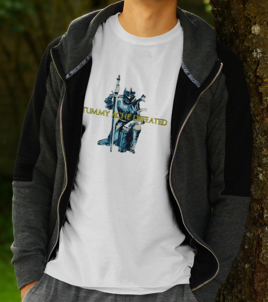 Tummy Ache Defeated Medieval Knight T-Shirt