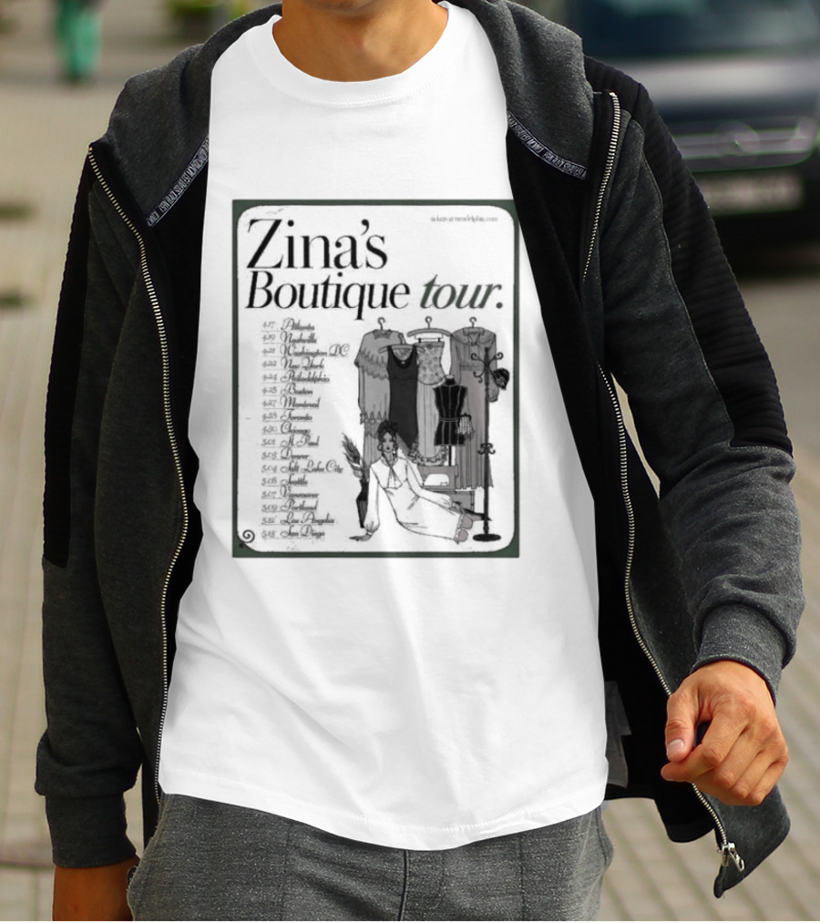 Zina's Boutique Tour Dates 2026 Fashion Collection T-Shirt