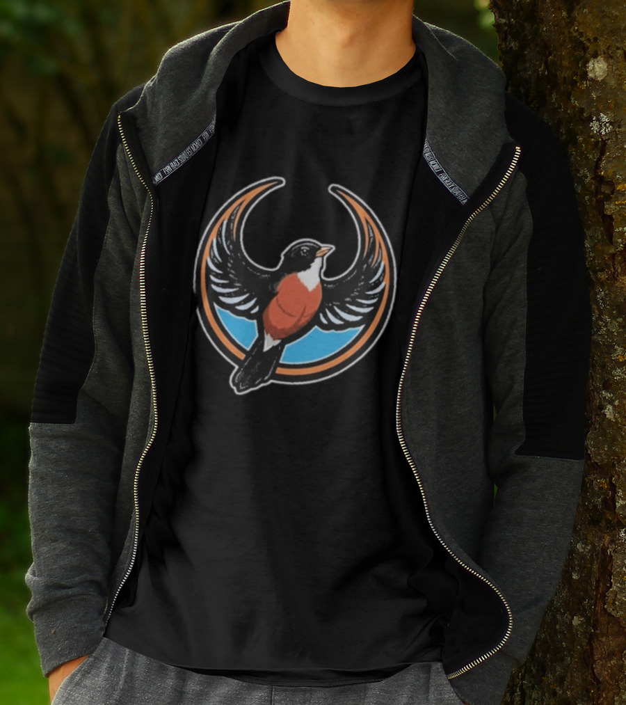 American Robin Rebel Resistance Michigan Wisconsin State Bird T-Shirt