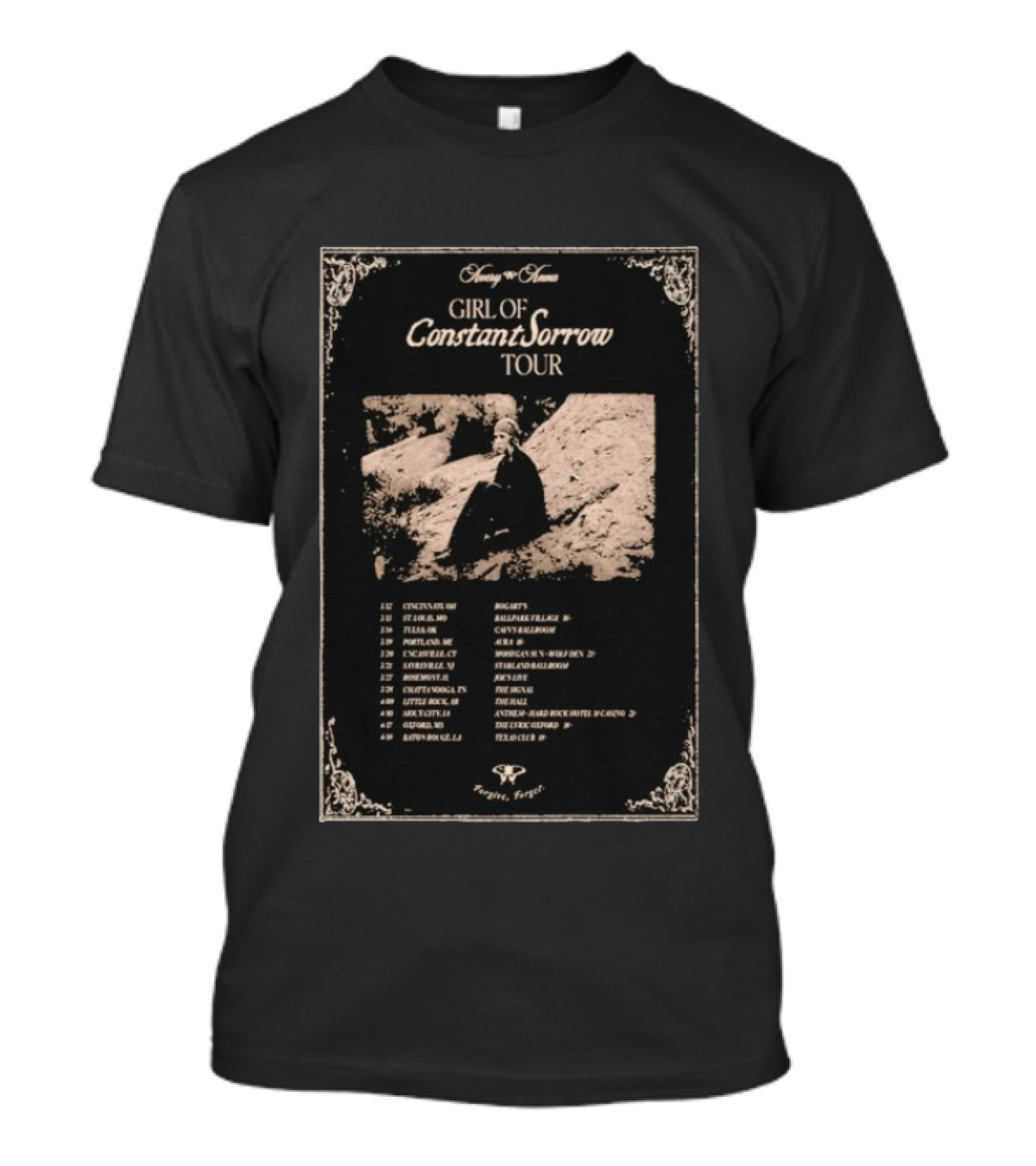 Avery Anna Girl Of Constant Sorrow Tour 2026 Dates Cincinnati To Knoxville T-Shirt