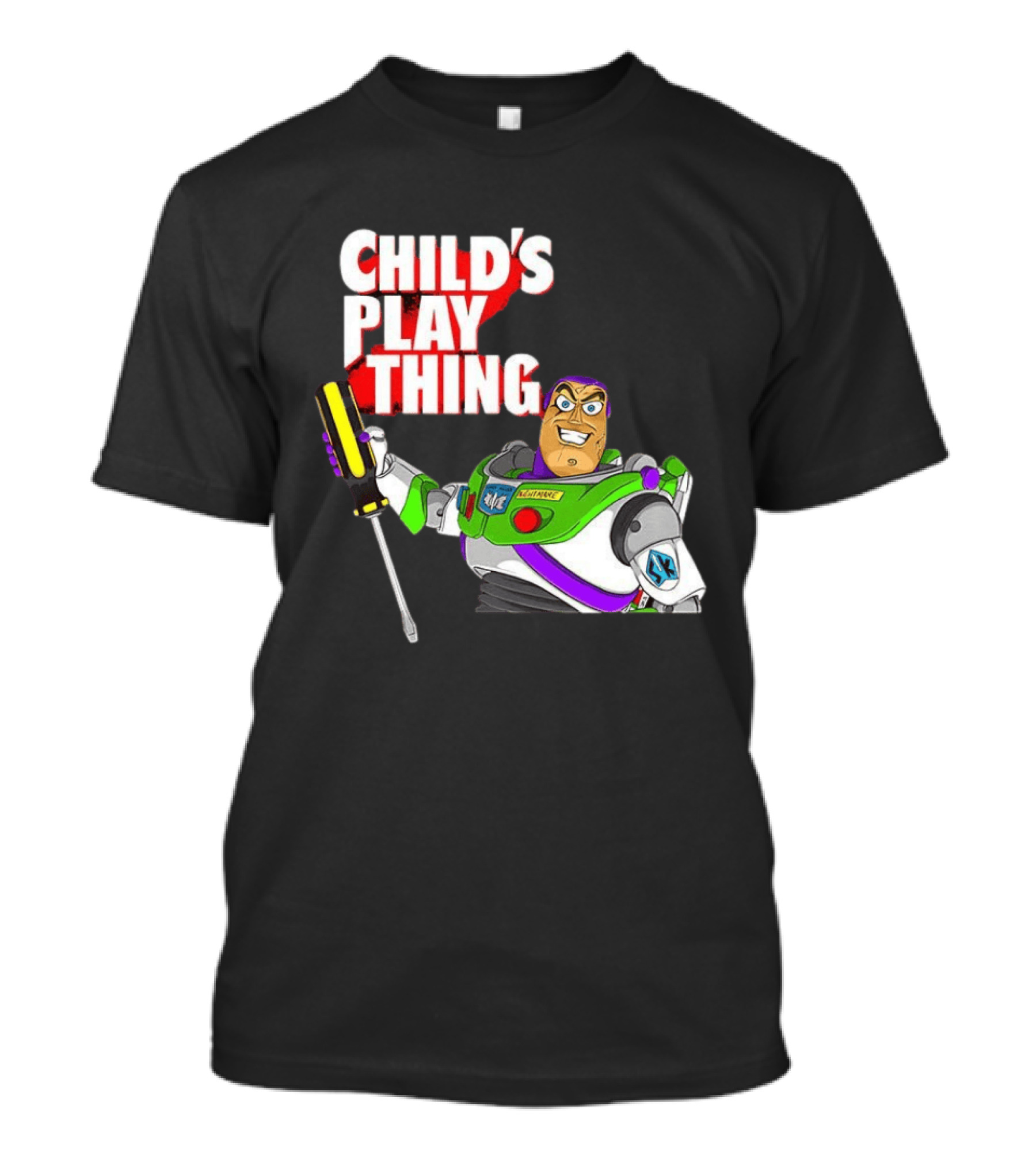 Child's Play Thing Buzz Lightyear Horror Crossover Toy Story T-Shirt