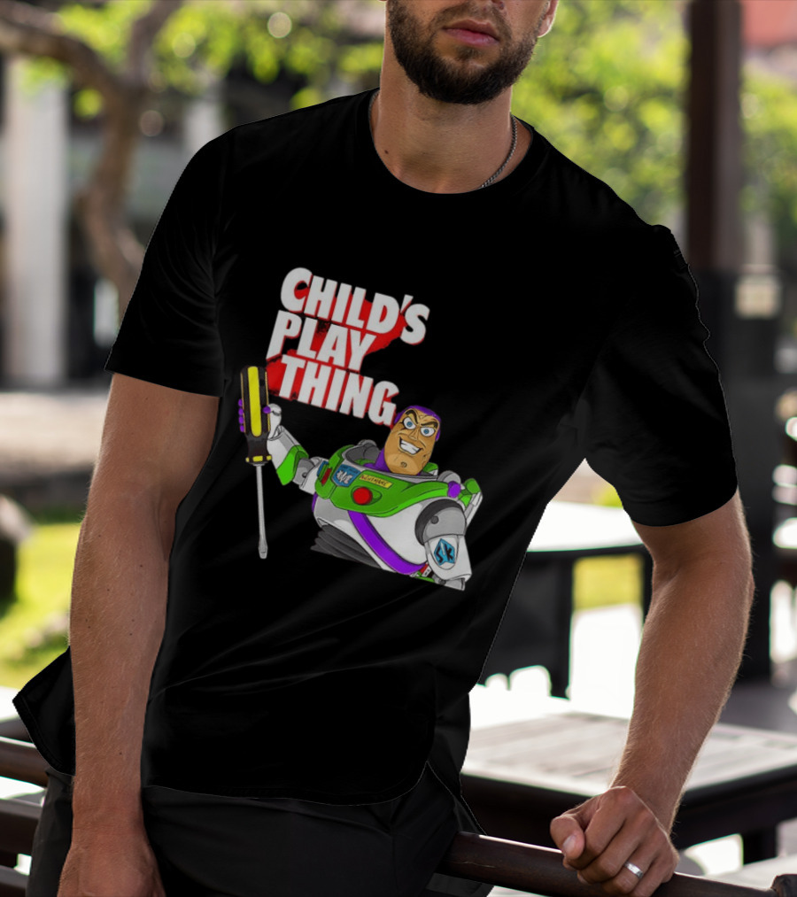 Child's Play Thing Buzz Lightyear Horror Crossover Toy Story T-Shirt