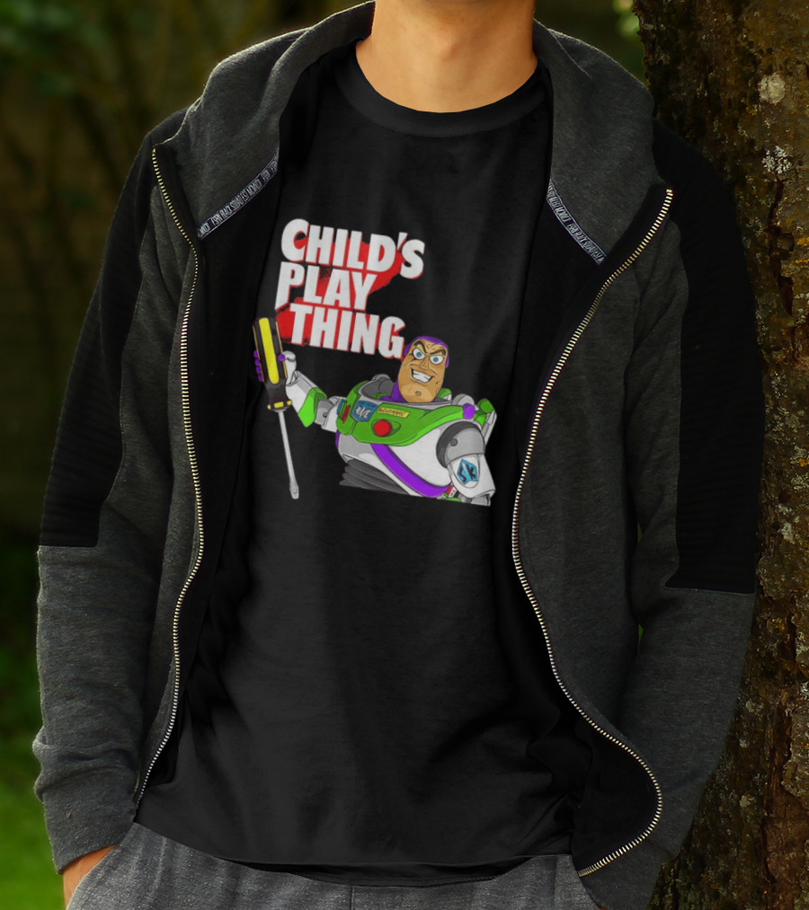 Child's Play Thing Buzz Lightyear Horror Crossover Toy Story T-Shirt