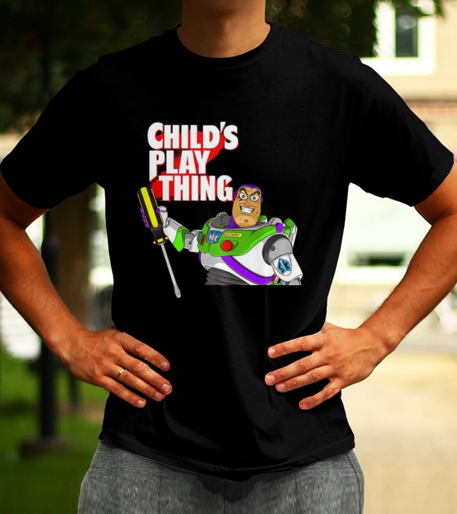 Child's Play Thing Buzz Lightyear Horror Crossover Toy Story T-Shirt