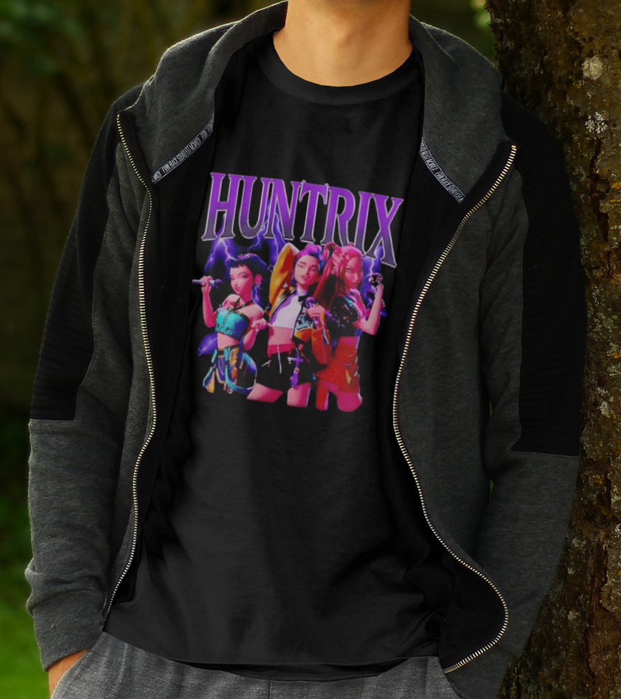 Huntrix Girls Trio Power Pose With Lightning Effect T-Shirt