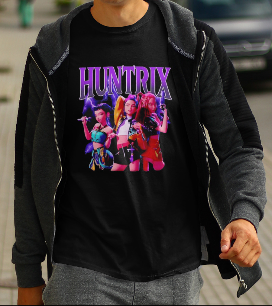 Huntrix Girls Trio Power Pose With Lightning Effect T-Shirt