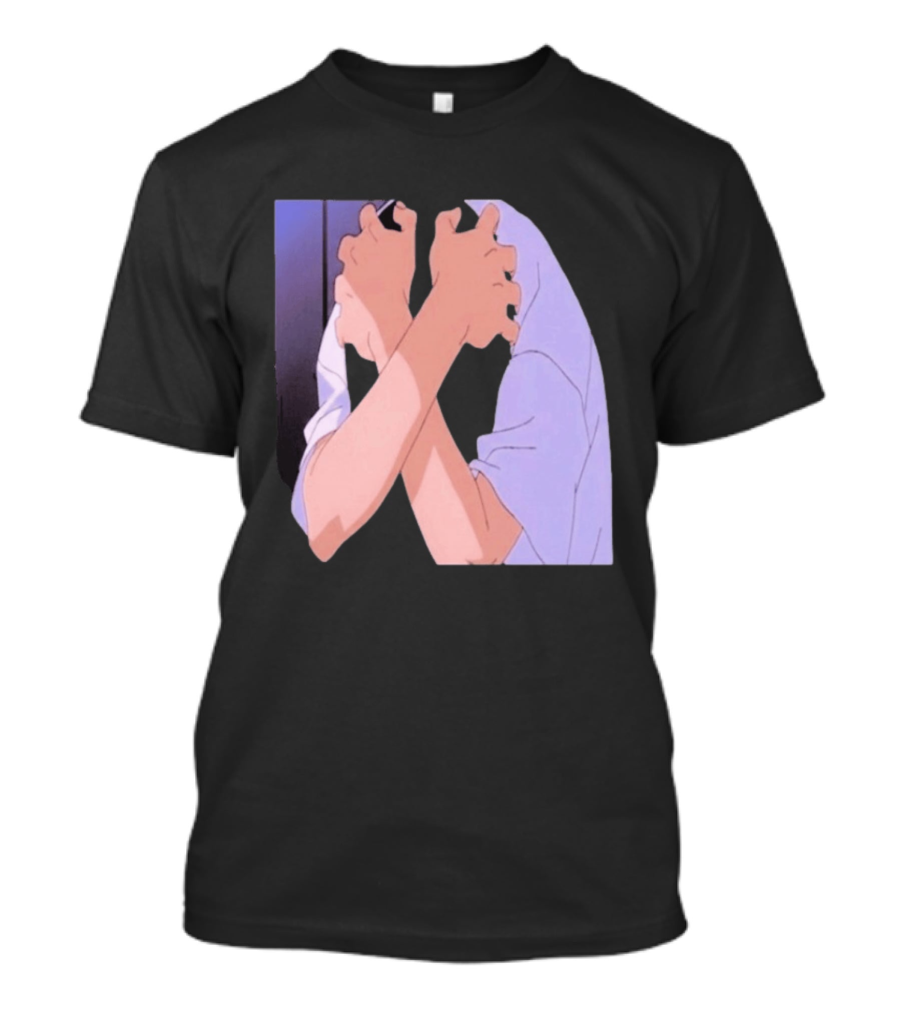 Ikari Shinji Sad Guy Clenched Hands Anime Scene T-Shirt
