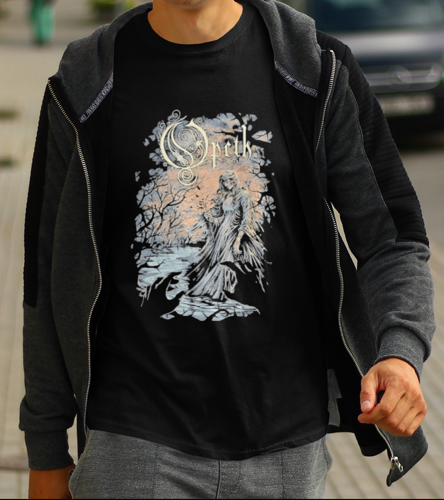 Opeth Voice Of Treason Ghostly Woman Winter Scene T-Shirt