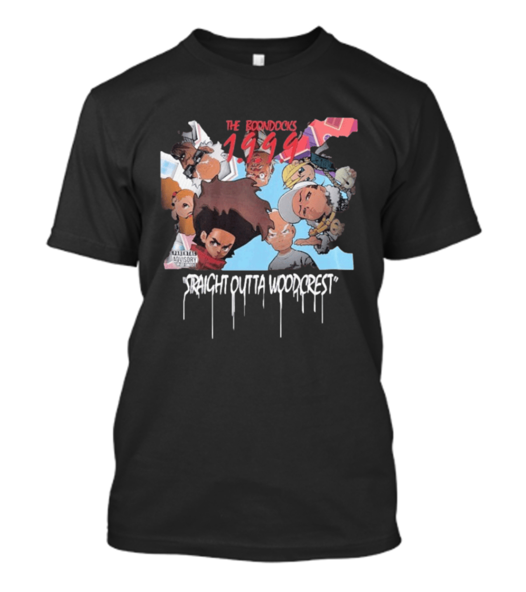 The Boondocks 1999 Straight Outta Woodcrest Parental Advisory T-Shirt