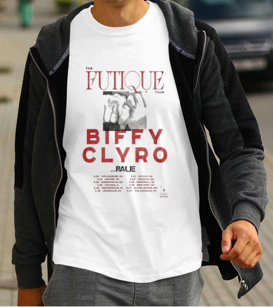 Biffy Clyro Futique 2026 North American Tour Dates Red Black T-Shirt