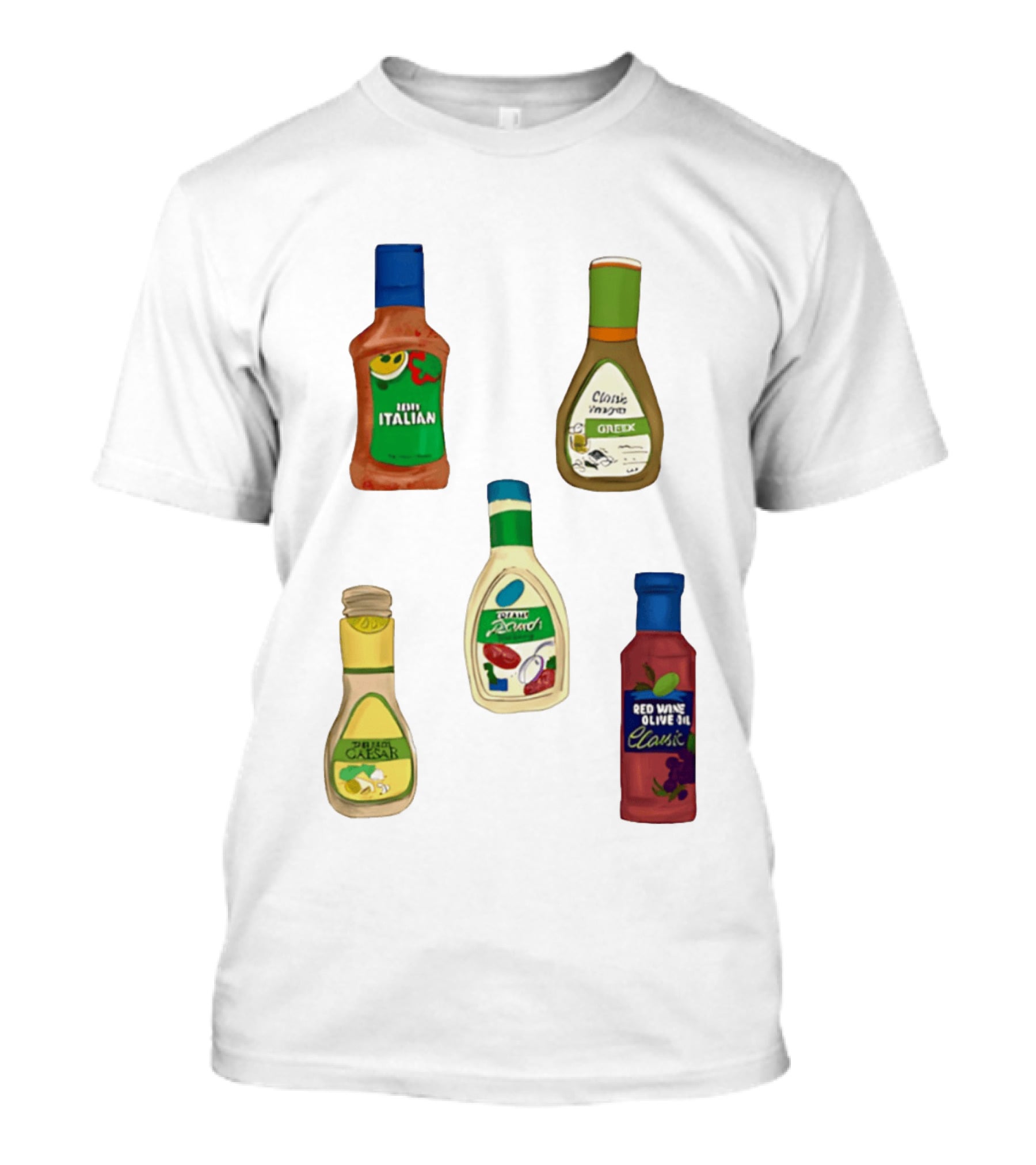 Italian Greek Ranch Caesar Olive Oil Salad Dressing Bottles T-Shirt