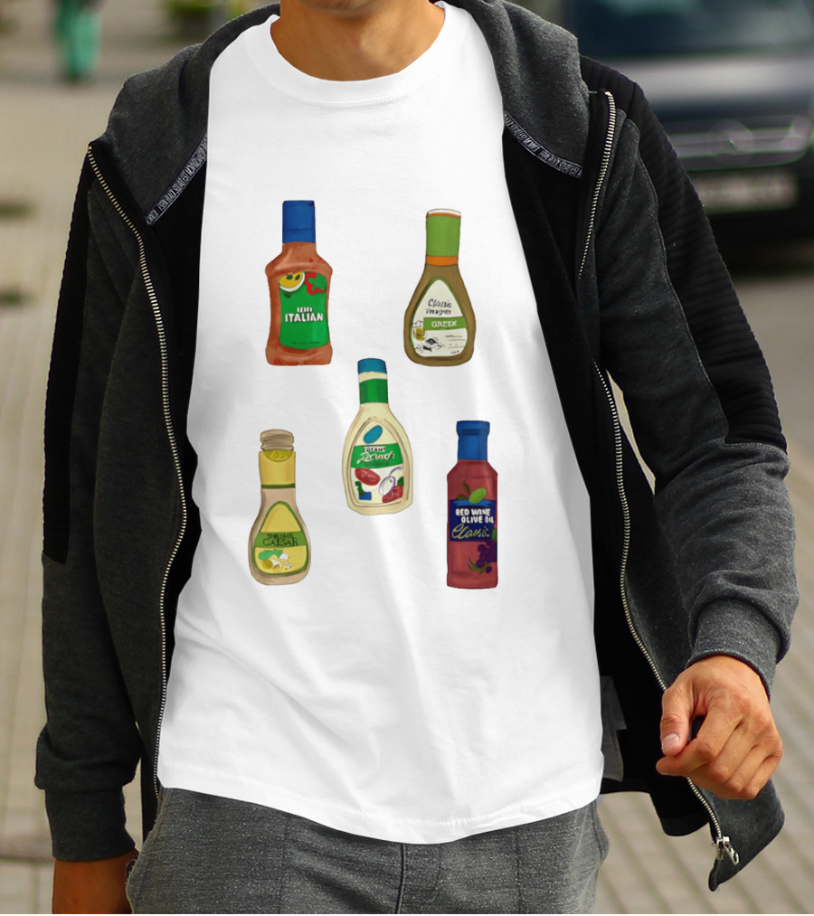 Italian Greek Ranch Caesar Olive Oil Salad Dressing Bottles T-Shirt
