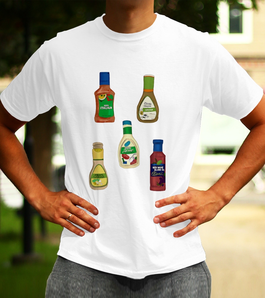 Italian Greek Ranch Caesar Olive Oil Salad Dressing Bottles T-Shirt