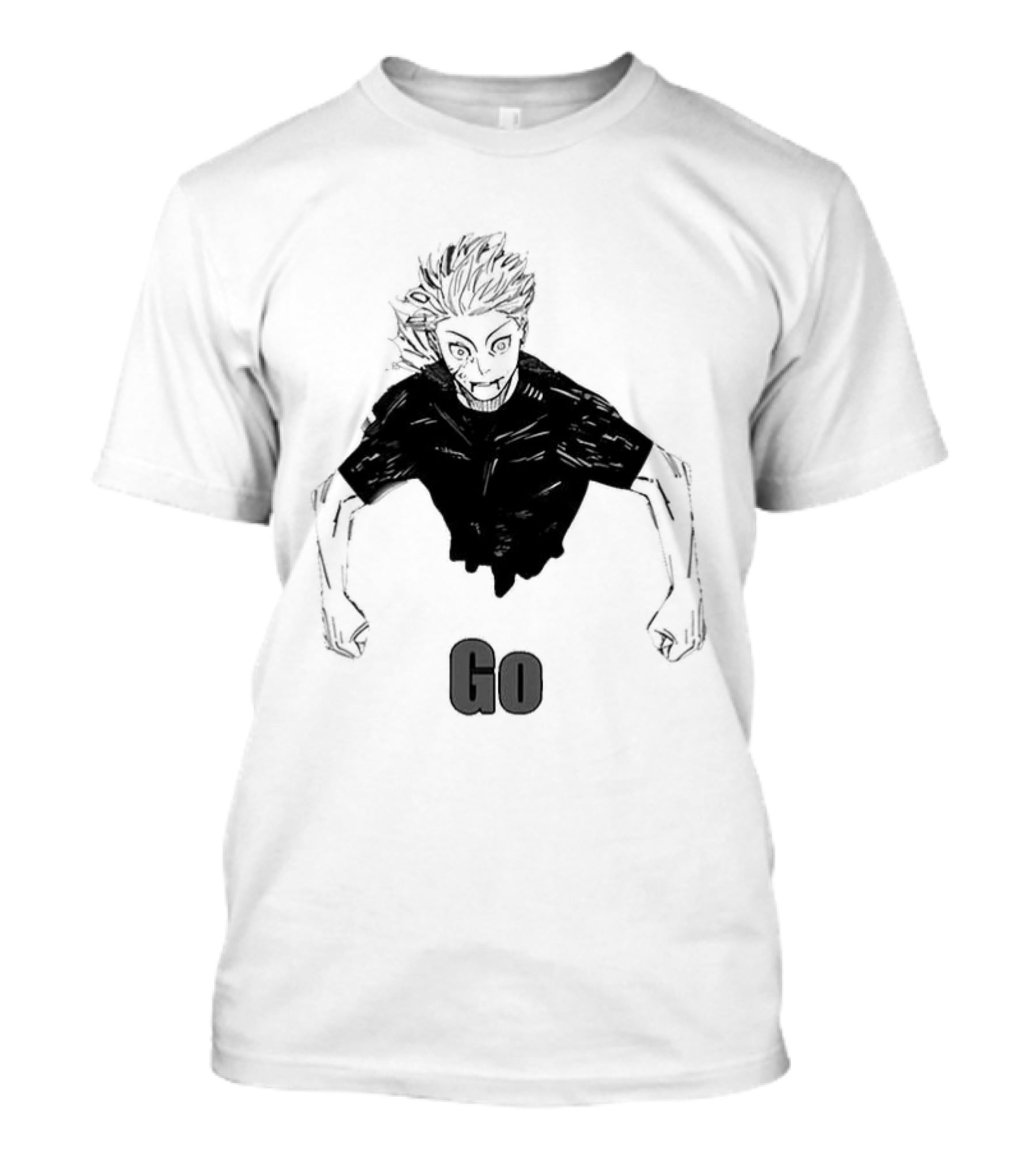 Satoru Gojo Half Body Go Meme Jujutsu Kaisen T-Shirt