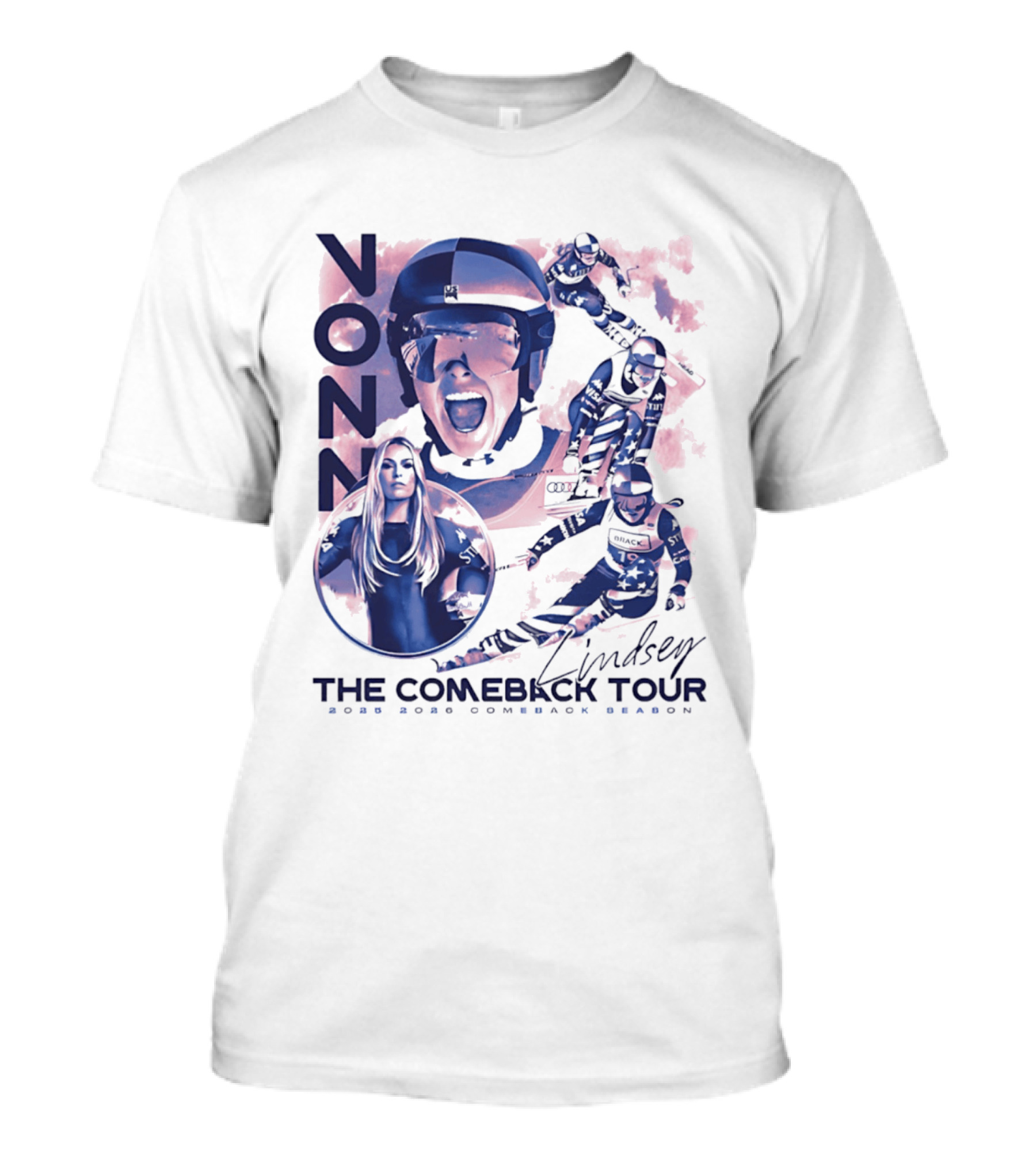 Lindsey Vonn The Comeback Tour 2025 2026 Comeback Season Alpine Skiing Adventure T-Shirt