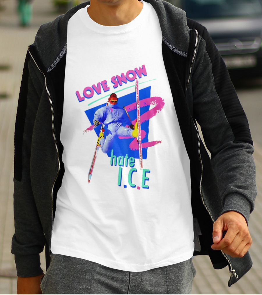 Love Snow Hate ICE Skiing T-Shirt