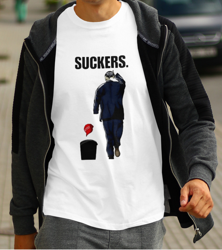 Suckers Trump MAGA Hat Trash Can T-Shirt