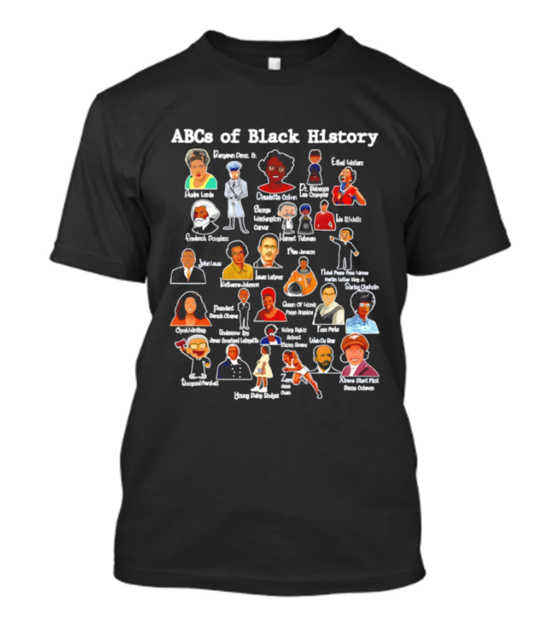 ABC's Of Black History Icons And Influential Figures Celebration T-Shirt