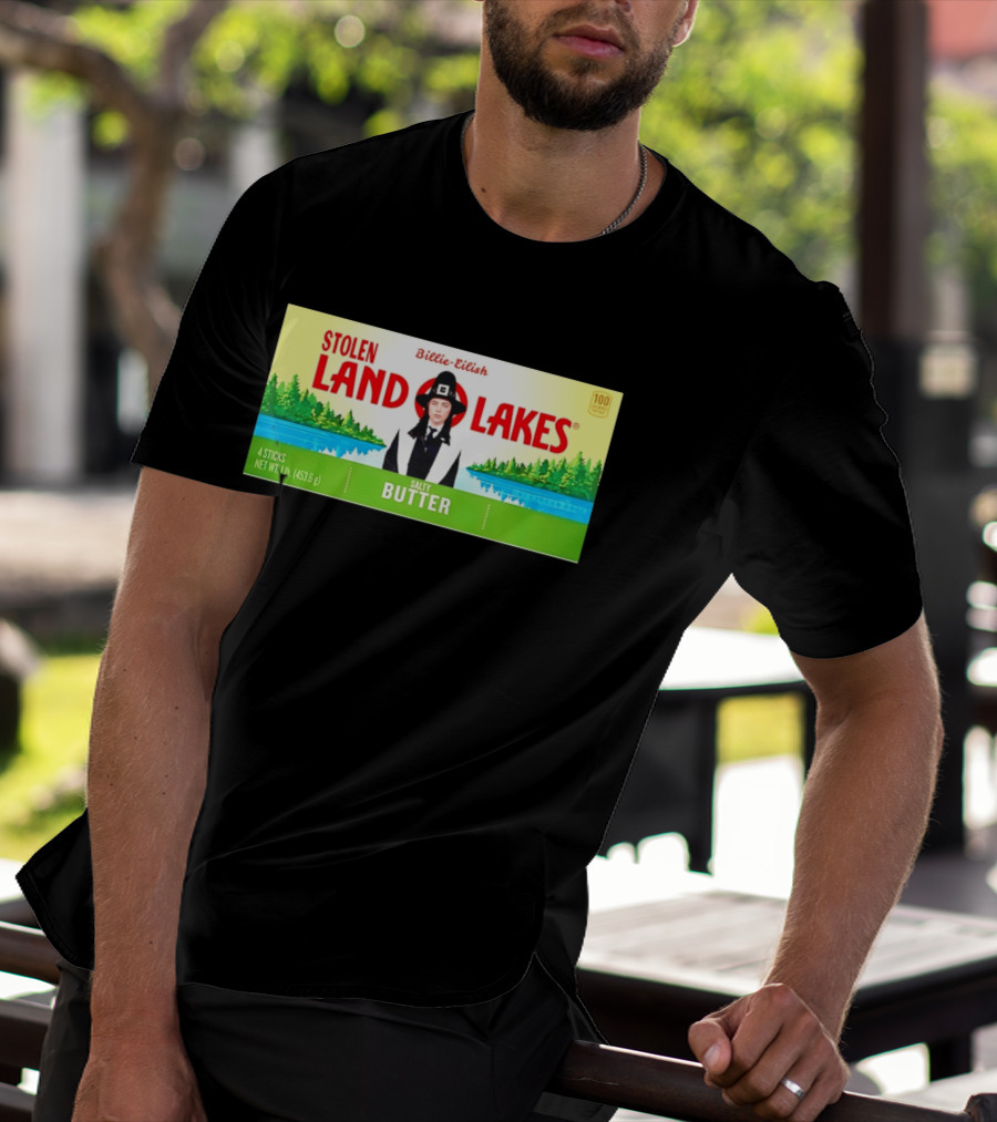 Billie Eilish Stolen Land O Lakes Salty Butter Anti ICE T-Shirt