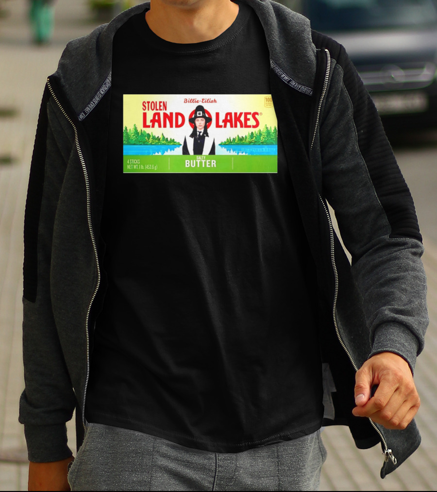 Billie Eilish Stolen Land O Lakes Salty Butter Anti ICE T-Shirt